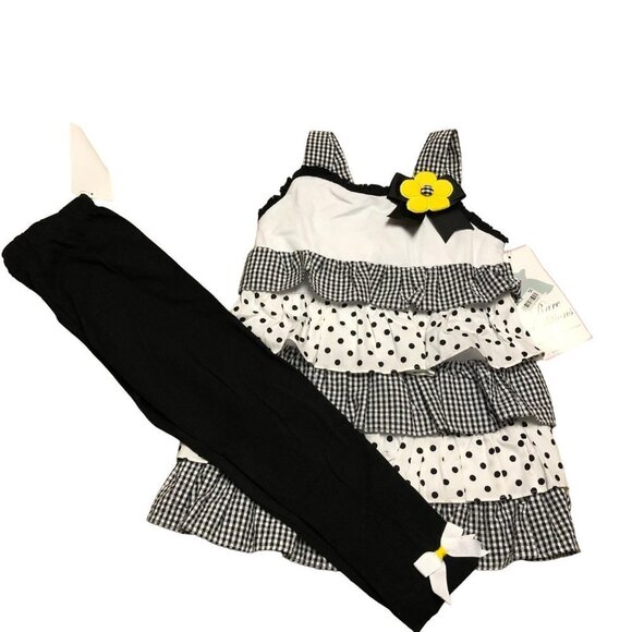 RARE EDITIONS GIRLS 2 PCS SET OUTFIT DRESS & BOTTOM size 6X NEW WITH TAG - Picture 1 of 10